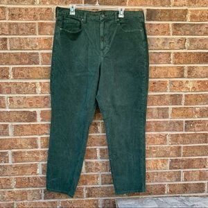 American Eagle Mom Jeans green corduroy size 18